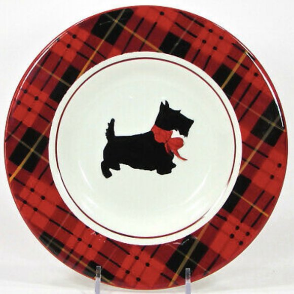 Mesa international Other - PLAID SCOTTIE 8" Salad Plate Christmas Terrier Dog